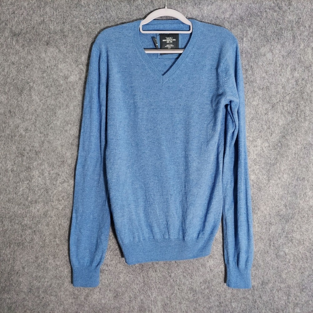 Label Of Graded Goods Men Sweater S Wool Ribbed Long Sleeve Minimalist Coastal